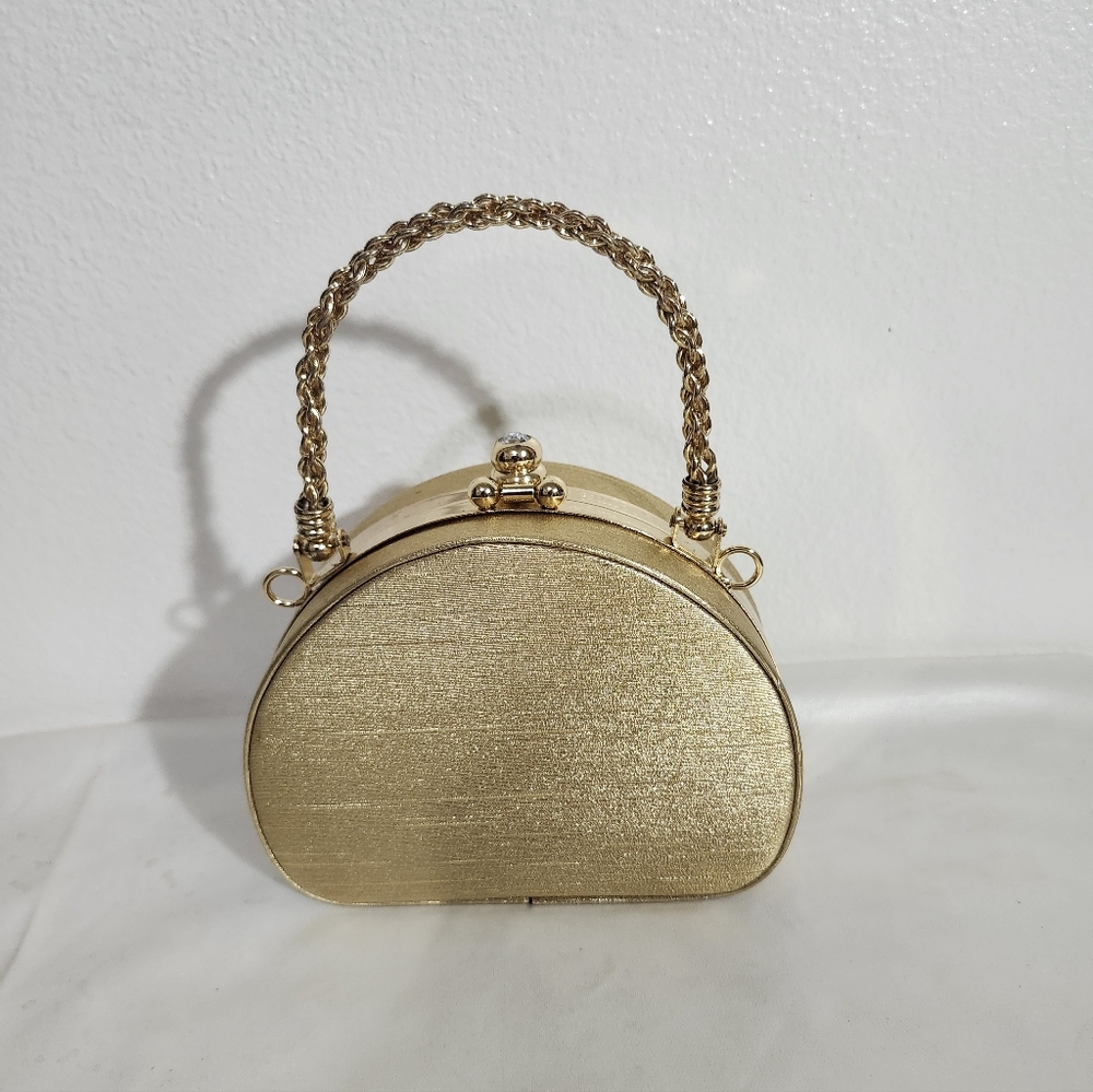 Elegant Gold Women's Crossbody Handbag - Picture 2 of 3